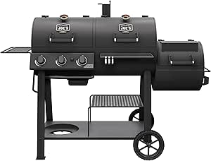 OKLAHOMA JOE'S® Canyon™ Charcoal and Propane Gas Combination Smoker and Grill, Black Steel, 24203004