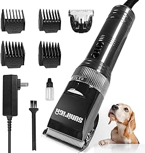 Professional Dog Grooming Clippers for Thick Coat - Dog Hair Trimmer for Grooming Kit- Sheep Shears for Thick Hair – Pet Grooming Clippers for Dogs, Cats, Sheeps, Horse (Black)