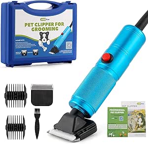 Pet Grooming Clippers 200W LuzRise (118'' Power Cord Plug-in, Stepless Speed Control, Low Noise< 50db, Heavy-Duty Commercial Grade, with Extra Blade & 2 Guide Combs of 4 Sizes, for Dog, Cat and More)