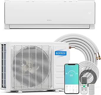 ROVSUN 11500 BTU Wifi Enabled Mini Split Air Conditioner & Heater, 17 SEER2 115V Inverter Ductless Wall AC Unit with Pre-Charged Condenser, Heat Pump & Installation Kit