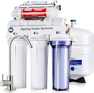 iSpring RCC7AK-UV, NSF Certified, 75GPD 7-Stage Under Sink Reverse Osmosis RO Drinking Water Filtration System with Alkaline Remineralization Filter and UV Ultraviolet Filter