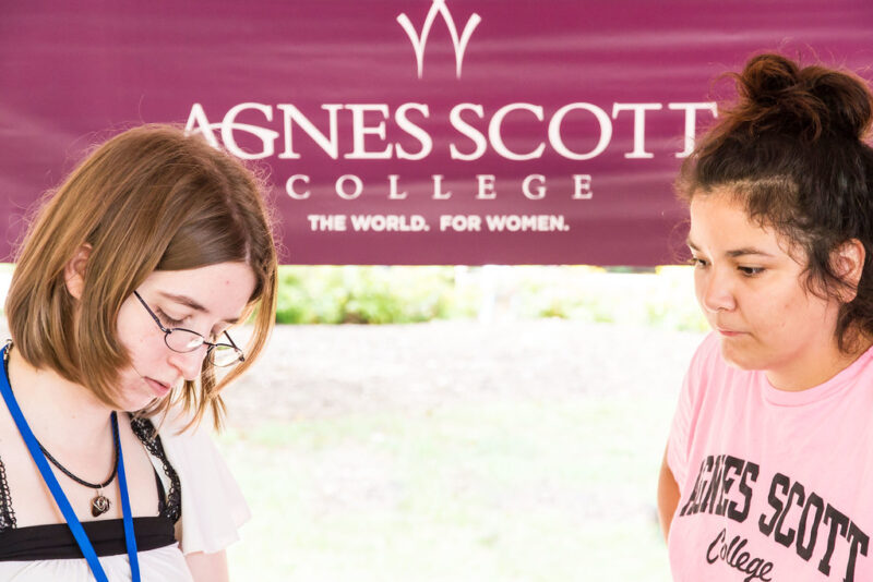 Vicky Vandecar (left), Manager, Agnes Scott College Bookstore