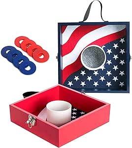 Outdoor Games Wooden Washer Toss Game with 8 Washers Board Games