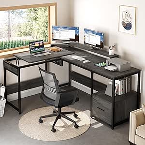 YITAHOME L Shaped Desk with Lift Top, 65