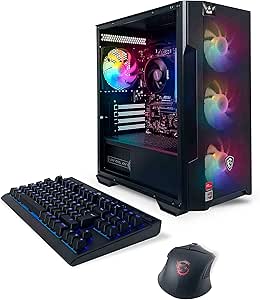 Raptor Desktop (AMD Ryzen 7 5700G 4.6GHz NVIDIA, 16GB 2 * 8 GB DDR4 3600, 512Gb M2 NVME SSD, RGB Fans, W11, WiFi Ready, Mouse and Keyboard)