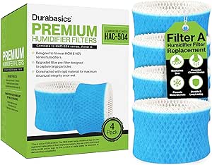 Durabasics 4 Pack of Premium Humidifier Filters Compatible with Honeywell Humidifier Filters HAC-504, HAC-504AW & Honeywell Filter A | Replacement for HCM 350 Filters & Cool Mist Humidifiers