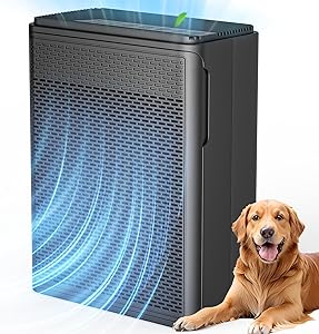 Air Purifiers for Home Pets Covers Up to 1500 Sq Ft,H13 True Hepa Filter with Filter Reminder,Pet Hair Dander Smoke Air Cleaner,22 dB Quiet Sleep for Living Room Bedroom Kitchen,P280 (1, Black)