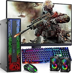 HP G2 RGB Gaming Desktop PC – Intel i7 6th Gen Processor, 32GB DDR4 Ram, 1TB SSD, NVIDIA GeForce GTX 1050 Ti 4GB DDR5, New 24 Inch Monitor, Windows 10 Pro – Computer Tower for PC Gamer (Renewed)