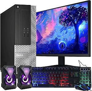 Dell OptiPlex Computer Desktop PC, Intel Core i5 3rd Gen 3.2 GHz, 16GB RAM, 2TB HDD, New 22 Inch LED Monitor, RGB Keyboard and Mouse, WiFi, Windows 10 Pro (Renewed)