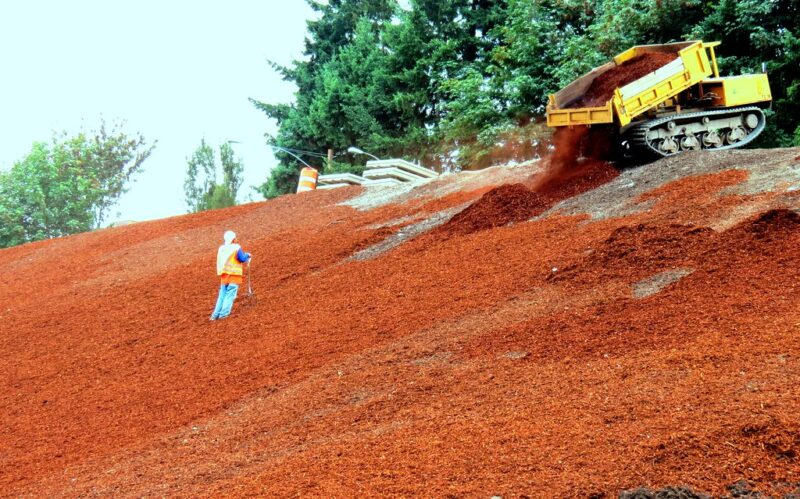 Sea of red mulch, landscaping design