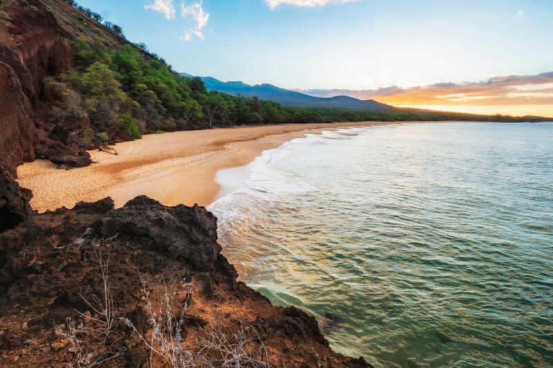 Maui beach warm november sunset