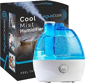 AquaOasis® Cool Mist Humidifier (2.2L Water Tank) Quiet Ultrasonic Humidifiers for Bedroom & Large room - Adjustable -360 Rotation Nozzle, Auto-Shut Off, Humidifiers for Babies Nursery & Whole House