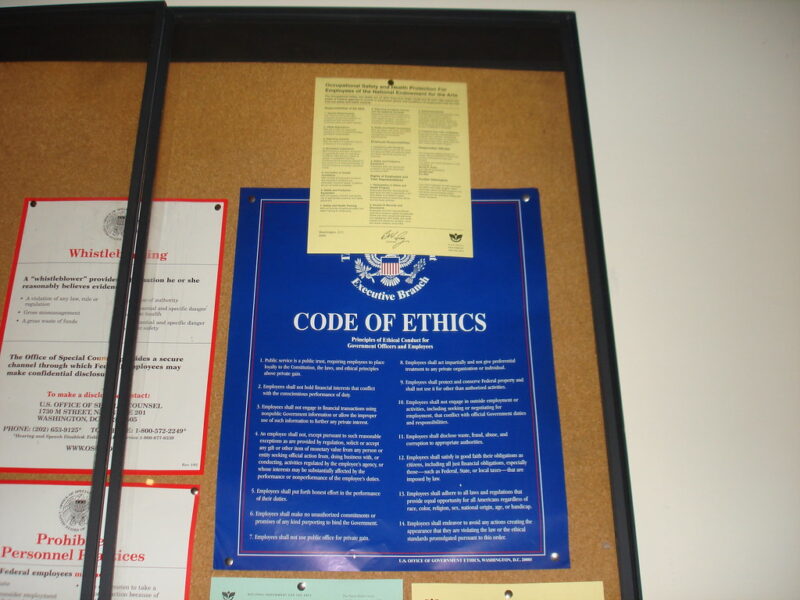 US Government code of ethics