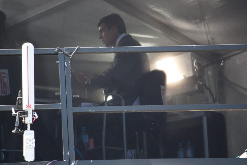 Chris Fowler in the ESPN Tent