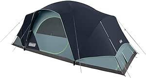 Coleman Skydome XL Family Camping Tent, 8/10/12 Person Dome Tent with 5 Minute Setup, Includes Rainfly, Carry Bag, Storage Pockets, Ventilation, and Weatherproof Liner, Blue Nights