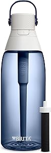 Brita Hard-Sided Plastic Premium Filtering Water Bottle, BPA-Free, Reusable, Replaces 300 Plastic Water Bottles, Filter Lasts 2 Months or 40 Gallons, Includes 1 Filter, Night Sky - 36 oz.