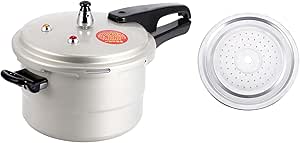 4 Quart Pressure Cooker, Household Pressure Cooker with Steaming Layer, Explosion Proof Cooking Pot for Gas Stove Electric Ceramic Stove, Suitable for 2-3 Person Use