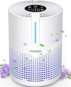 Air Purifiers for Bedroom Home 430 Sq.Ft, MOOKA H13 HEPA Filter Small Portable Air Purifier with USB Cable Fragrance Sponge for Smokers Pollen Pets Dust Odors, Desktop Air Cleaner for Car RV, M01