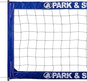 Park & Sun Sports Regulation Size Indoor/Outdoor Professional Volleyball Net with Steel Cable Top and Bottom, Blue, One Size