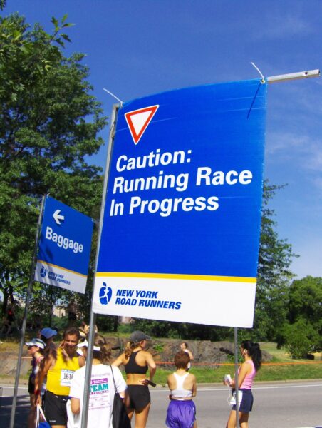 Caution: Running Race In Progress