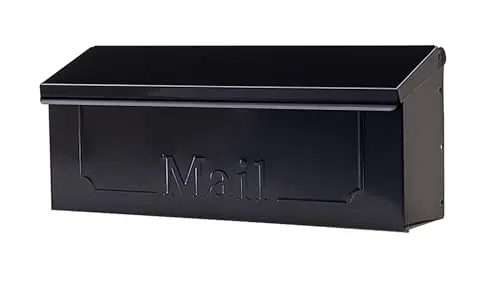 ARCHITECTURAL MAILBOXES Townhouse Compact Wall-Mount Mailbox in Black