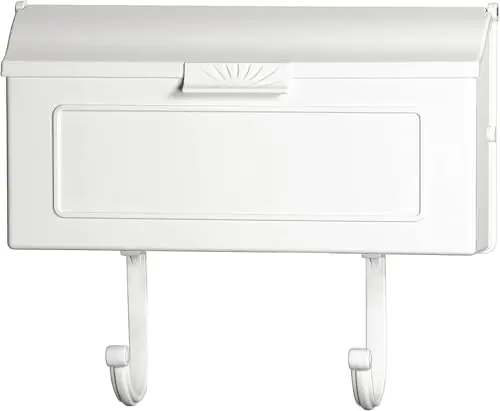 Heavy-Duty Rustproof Cast Aluminum Mailbox with Newspaper Hooks, Bright White