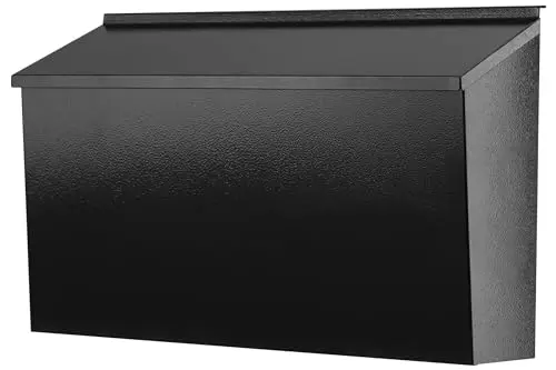 KYODOLED Large Capacity Rust-Proof Wall-Mount Mailbox, Black
