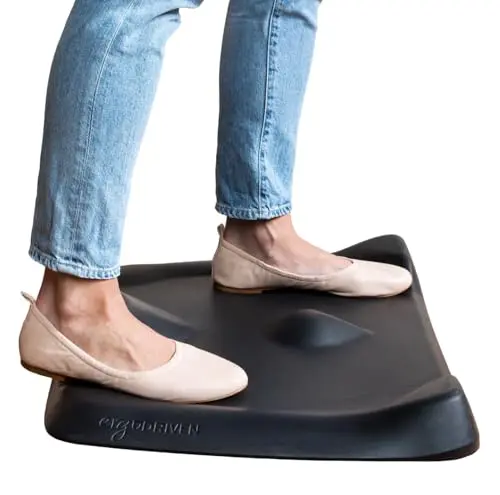 Topo Mini Anti-Fatigue Mat by Ergodriven - Compact Terrain Design for Standing Desks (Obsidian Black)