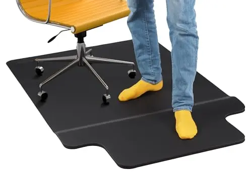 Mushyn Office Chair Mat with Anti-Fatigue Footrest - Dual Function Comfort Mat for Hardwood & Carpet (54”x 36”)