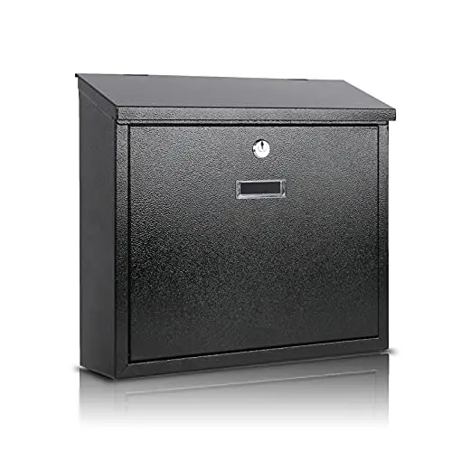 xydled Large Capacity Steel Security Mailbox with Key Lock, Black