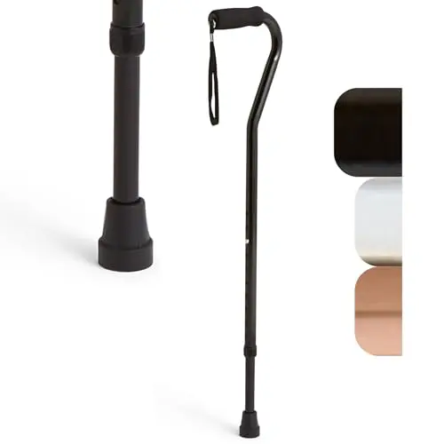 Medline Lightweight Aluminum Walking Cane with Comfortable Foam Handle - Supports Mobility Recovery
