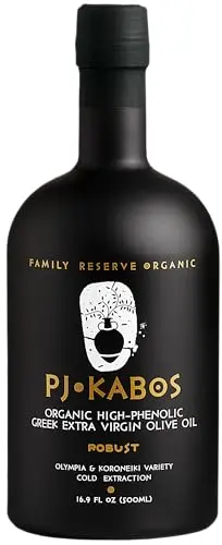 P.J. KABOS Organic Greek Extra Virgin Olive Oil | High Phenolic (750+mg/kg) | Robust and Award-Winning Flavor