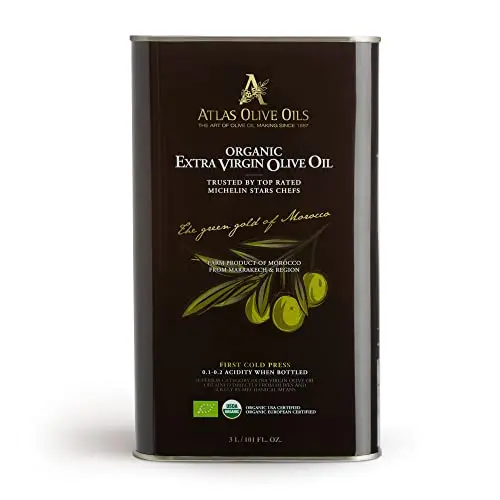 Atlas Organic Moroccan Extra Virgin Olive Oil, 3LT | Freshly Harvested, Polyphenol Rich | Michelin Chef's Choice
