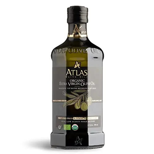 Atlas Organic Premium Moroccan Extra Virgin Olive Oil, Rich in Polyphenols | Cold Pressed, Single Family Farm Sourced | Michelin Star Chef Approved | 500 mL