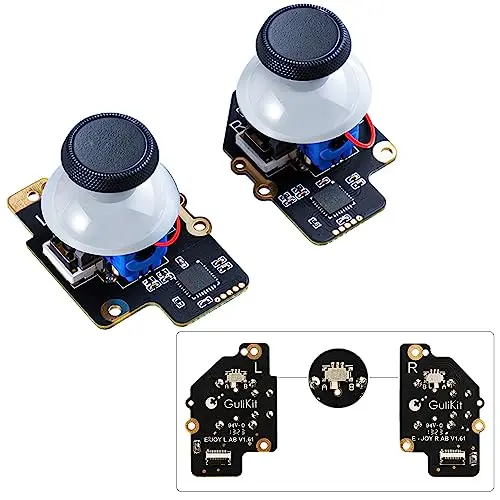 GuliKit Joystick for Steam Deck(Type A&B), No Drift Hall Effect Sticks, Thumb Grip Accessories for Steam Deck Console, Electromagnetic Joystick Module, No Soldering(Left/Right, 2-Pack, Not Fit OLED)