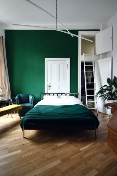 Bedroom in Altbau in Berlin, Germany. Available for rental as a film location on beazy.co