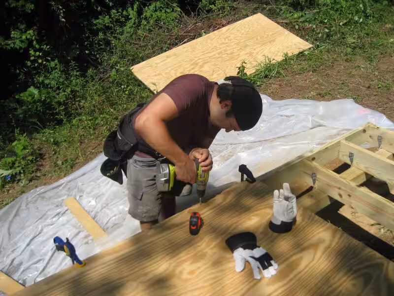 Finishing the decking