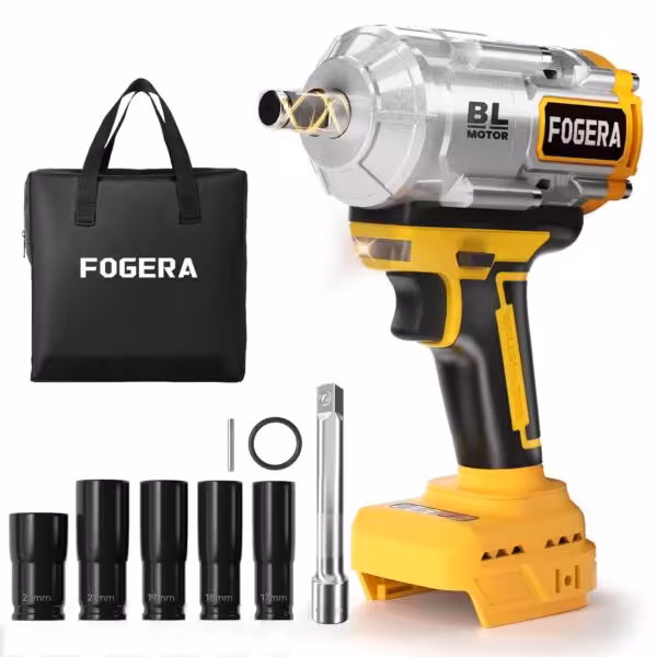Cordless Impact Wrench 1/2 Inch - Compatible with Dewalt 20V Batteries, 1100 Ft-lbs (1500N.m) High Torque Impact Driver, Brushless Impact Gun with 3 Speed Modes & LED Light (Battery Not Included)