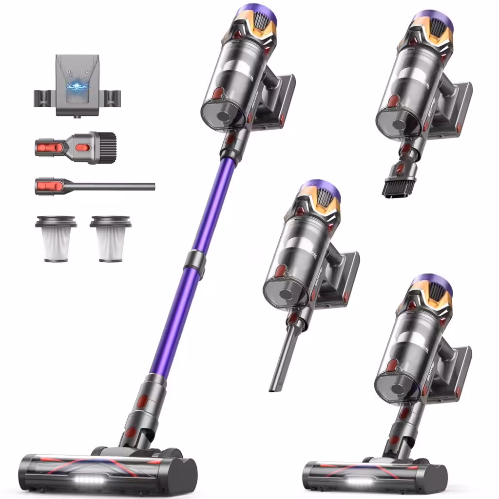 Cordless Vacuum Cleaner 55Kpa/650W/70Mins,1.8L Self Standing Stick Vacuum,Upgraded Vacuum Cordless with Hurricane Mode,Touch Screen,Anti-Tangle Wireless Vacuum,Vacuum Cleaners for Home/Pet Hair/Carpet