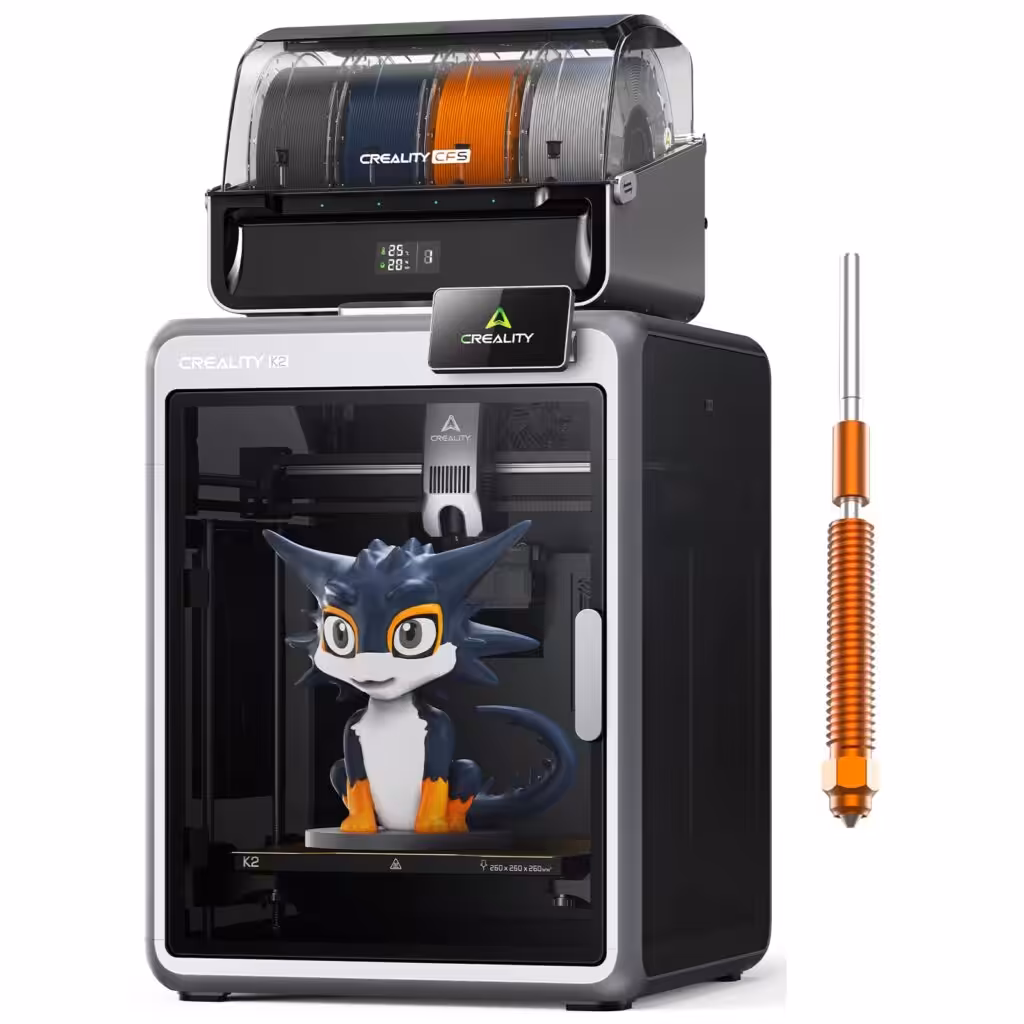 Creality K2 Combo (A) 3D Printer, Multicolor Printing with CFS, 600mm/s Printing Speed, 95% Pre-Assemble, Smart Al Camera &amp; Auto Leveling, Next-Gen Direct Drive Extruder, Build Volume 260*260*260mm
