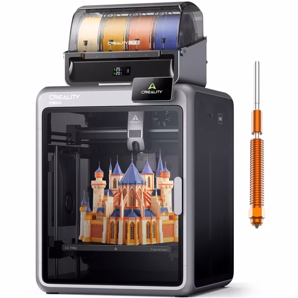 Creality K2 Pro Combo (A) 3D Printer, Multicolor Color Printing with CFS, 600mm/s High-Speed, Dual AI Camera, Active Chamber Heating, Auto Leveling, Large Build Volume 300×300×300mm