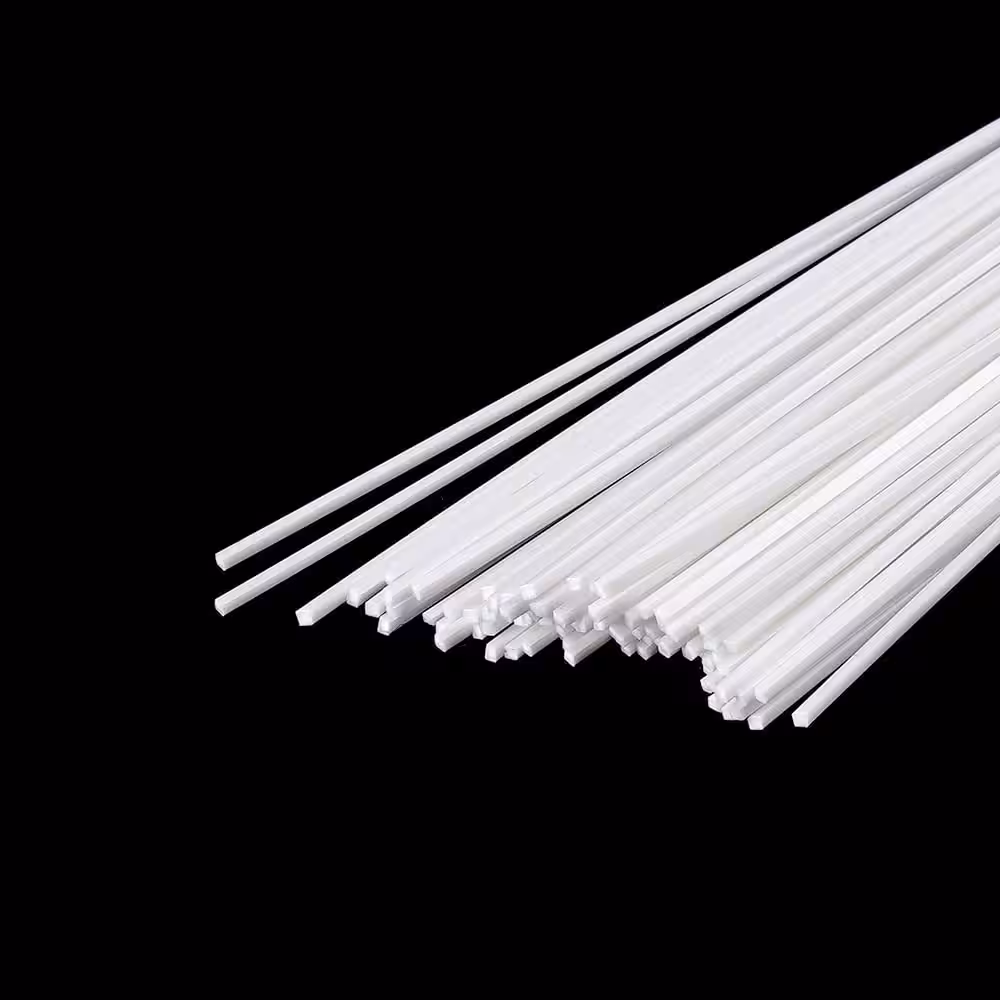 100 Pcs 0.5x0.5x250mm White ABS Styrene Plastic Square Bar Rods for DIY Toys Doll House, DIY Sand Table Model, DIY Scene Making, Building Making