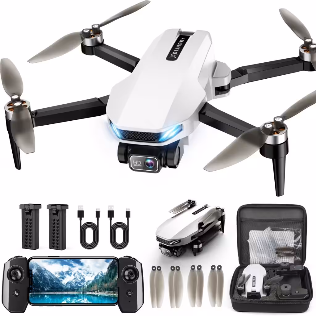 GPS Drone with Camera for Adults, 2K HD GPS Drones with Auto Return, Follow Me, Circle Fly, Waypoint Fly, Optical Flow, Brushless Motor, Foldable 5G Transmission FPV Quadcopter