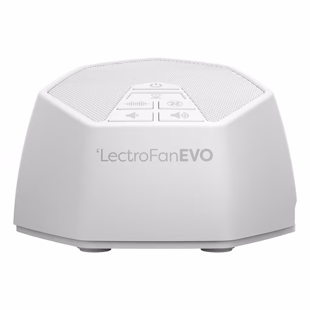 Adaptive Sound Technologies LectroFan EVO - Non-Looping Sound Machine for Sleep - Soothing Noise - Convenient Sleep Timer - Lightweight Build - USB-Powered - White