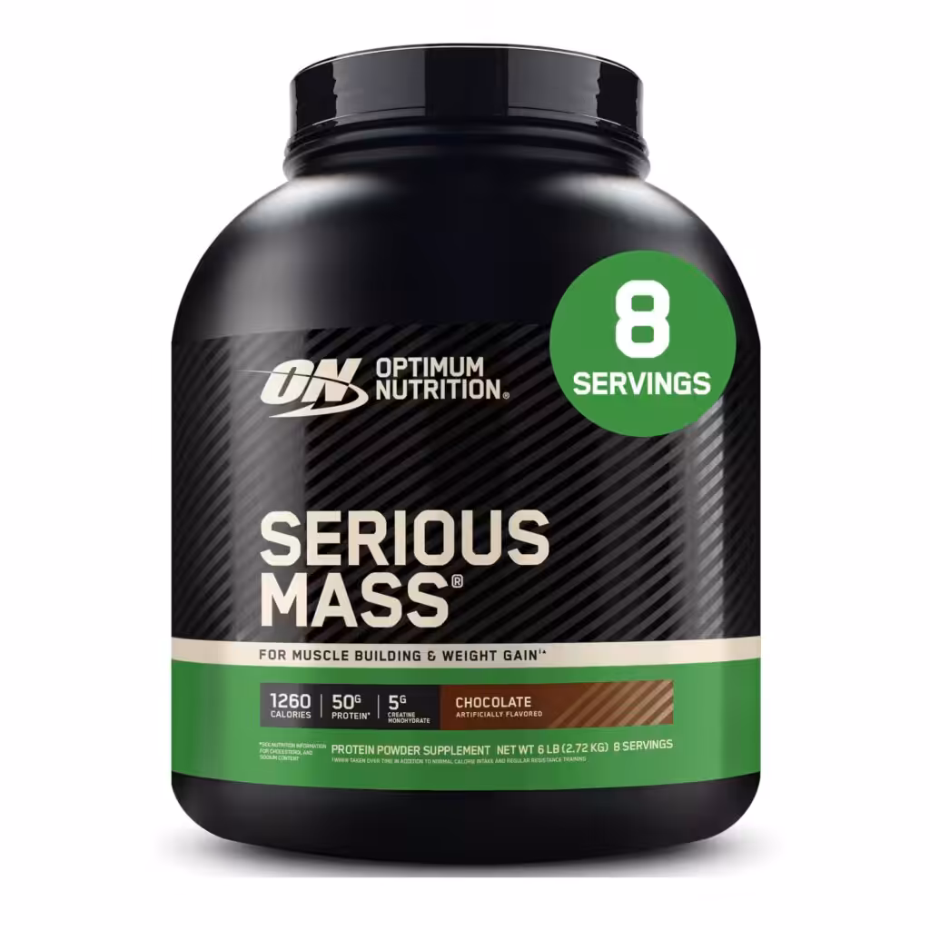 Optimum Nutrition Serious Mass, Weight Gainer Protein Powder, Mass Gainer, Vitamin C and Zinc for Immune Support, Creatine, Chocolate, 6 Pound (Packaging May Vary)