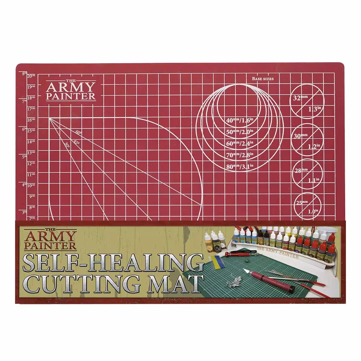 The Army Painter Self-Healing Cutting Mat | Double-Sided PVC Non-Slip Mat| 3-Layer Square Cutting and Modeling Mat| A4, 220x300mm | for Role Play, Board Game