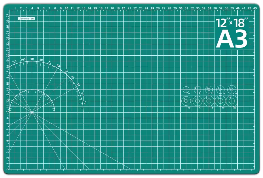 DIYSELF Cutting Mat 12in×18in, Cutting Mats for Crafts, Self Healing Cutting Mat A3, Fabric Cutting Mats Double Side for Sewing, Quilting, Craft Mat for Desktop, Matting &amp; Mounting Materials
