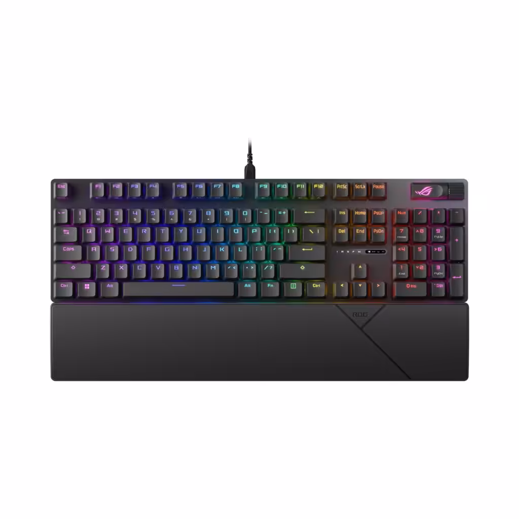ASUS ROG Strix Scope II X Wired USB Mechanical Gaming Keyboard – 100% Full-Size, Hot Swappable Pre-lubed ROG NX Snow V2 Linear Switches, PBT Keycaps, RGB, PC/Mac Support - Black