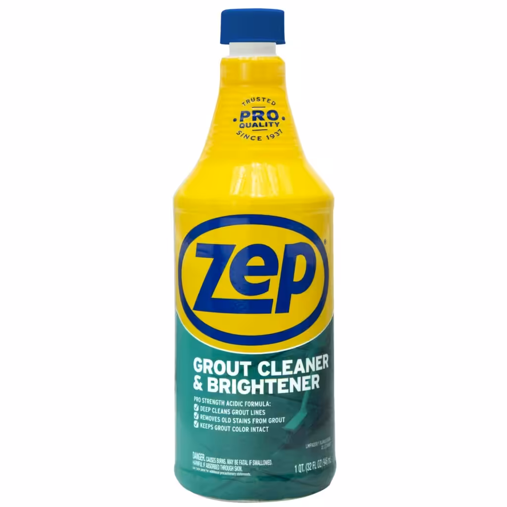 Zep Grout Cleaner and Brightener - 32 Ounce (1 Bottle) - ZU104632 - Deep Cleaning Formula Removes Old Stains From Grout