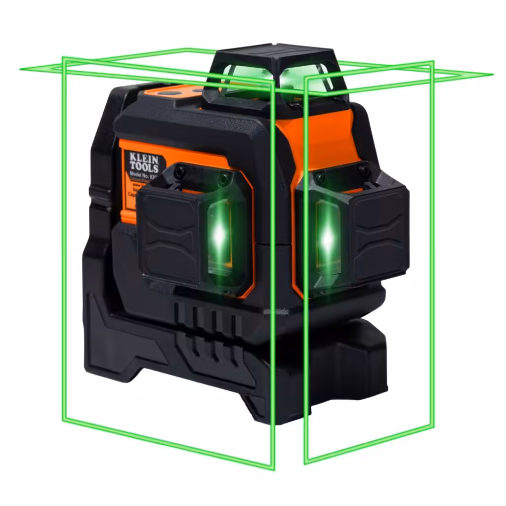 Klein Tools 93CPLG Compact Self-Leveling Laser Level, Bright Green Cross Line 360-Degree Laser Planes, Class 2 ≤ 1mW, Rechargeable, Magnetic Mount